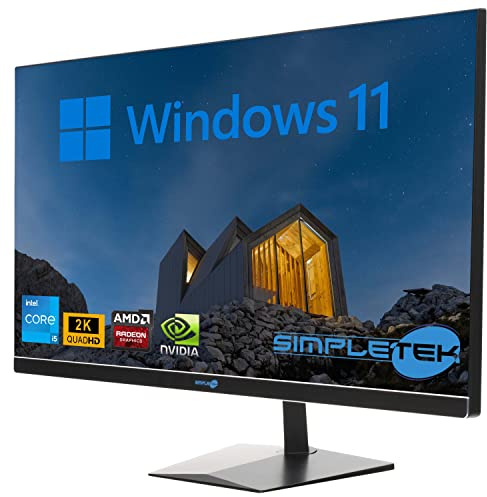 SIMPLETEK - All in One i5 10ª Gen AiO 27 2K Windows 11 Pro 32GB RAM SSD 2TB con GPU GTX1650 4GB WiFi6 + BT 5.2 + Webcam | Ideal para edición/juegos