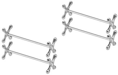UPKOCH X-Besteckablagen aus Metall, 2 Stück, Silber, Essstäbchenablagen | Tischstützen für Essstäbchen, Gabel, Löffel und Messer, für Küche, Frühstück, Tischservice und Gastronomie