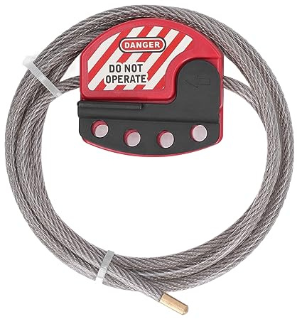 Tagout Kabellås, Rostfritt Stål Kabellås, Lockout Tagout Stålkabellås, Låsanordning med 4 Nyckelhål för Reparationshantering, Tagout Kabellås