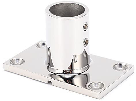 Base hardware marino, base rettangolare per barca, base palo, acciaio inossidabile corrimano per barche Raccordi per barche per barche gonfiabili per yacht (22 mm)