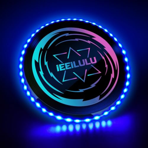 IEEILULU Leuchtende Frisbee, Ultimate Frisbee LED, Leuchtende Flugscheibe mit 49 LED-Lichter, Wiederverwendbar, LED Frisbee Disc Spaßsport für Kinder Erwachsene Rasenstrand im Freien (Blue)