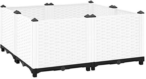 ARKEM Lit surélevé 80x80x38 cm Polypropylène,Bordure Pierre,Kit Gabion,Gabion Jardiniere