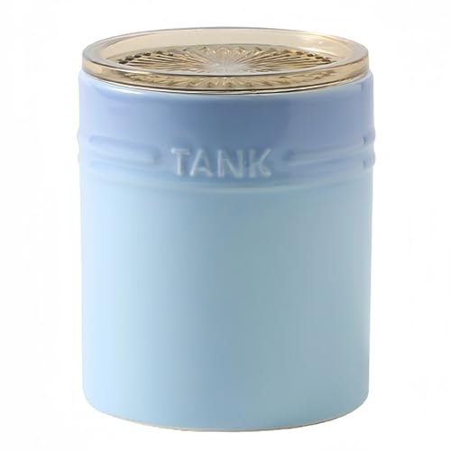 Dowbom Sucrier en céramique avec couvercle, sucrier solide, pot à épices en porcelaine, décoration de cuisine (bleu, 414 ml)