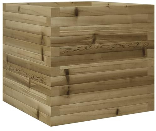 vidaXL Jardinière 50x50x46 cm Bois de pin imprégné, jardinière d'extérieur, bac à Fleurs, boîte à Plantes, jardinière de terrasse, jardinière d'herbes