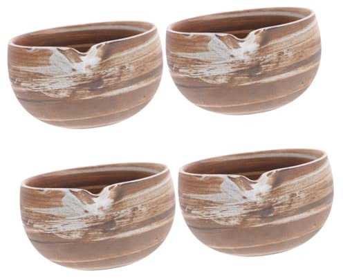 Amosfun 4 Piezas tazón de matcha taza de te matcha japonés taza de té japonés Tazón de té de cerámica para la ceremonia del soporte para batidor de a vasos para beber de agua