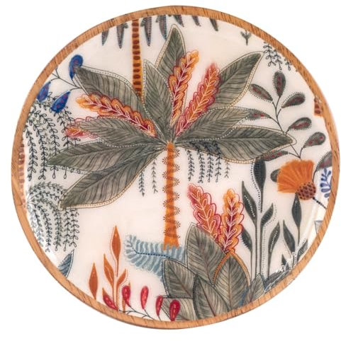 ORIGEN Home Decor Petite assiette à feuilles et plateaux | Assiette ovale marron - 2 x 16 x 16 cm