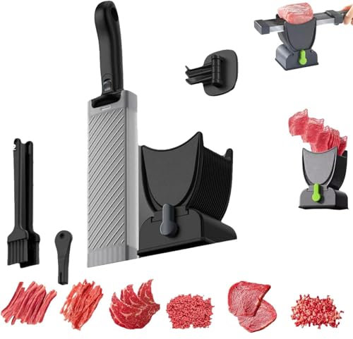 YLANMEI Manual Meat Slicer, Fresh Meat Cutter Food Slicer Slicing Machine for Home Kitchen Cooking BBQ Hot Pot, Cleaver Knife Quick Prepare Ham,Black
