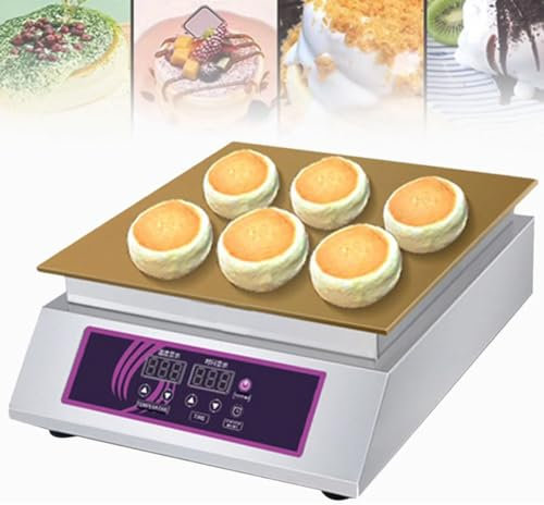 DZZTHSH Smart digital display soufflé machine,Commercial Stainless Steel Loosening Pancake Machine,Non-stick pan Copper grill plate,Suitable for home kitchen restaurant bakery casual snack bar