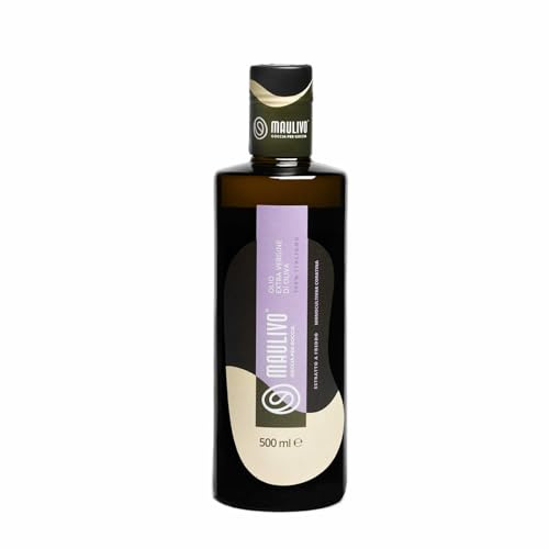 Olio EVO Extravergine di Oliva Maulivo 100% Italiano Estratto a Freddo Prodotto da Monocultivar Coratina Bottiglia da 500 ml (BOTTIGLIA 500ML)