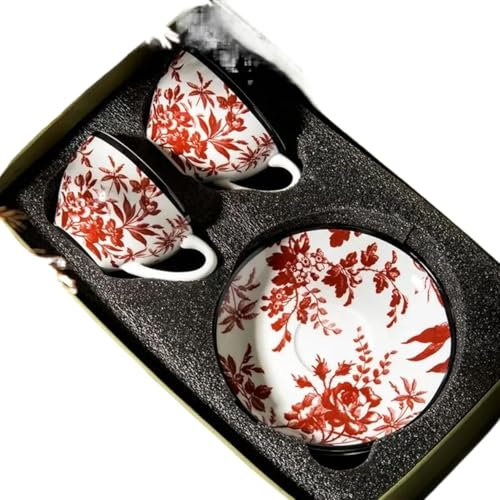 Porzellan-Teeservice Romantische Rose Kaffeetasse Und Teller-Set Vintage Exquisite Hause Kreative Nachmittagstee Tasse Keramik Küche Geschirr Geschenk