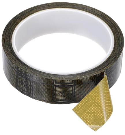 PATIKIL Cinta Antiestática, 2.36 Mil De Grosor, 1 Pulgada X 39 Yardas Adhesivo Conductor De Rejilla Cinta ESD Para Placa De Circuito Laptop Teléfono Móvil Partes Negro/Amarillo | 1 Pulgada X 39 Yardas, Adhesivo Conductor De Rejilla, Para Placa De Circuito Laptop Teléfono Móvil Partes
