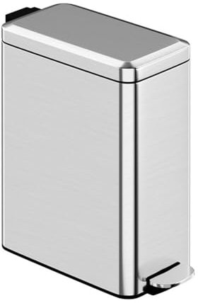QUSYZD Pattumiera da 10 Litri con Pedale, pattumiera per rifiuti, Cestino per rifiuti con Pedale, Acciaio Inox, Secchio Interno, pattumiera da Cucina, pattumiera a Pedale, pattumie,Silver-10L
