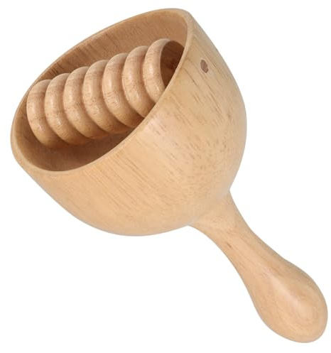 ORFOFE Wooden Massage Cupping Therapy Tool with Roller Ergonomic Self-Massager for Muscle Relaxation Shaping Natural Swedish Torch Wood Design for Home Use