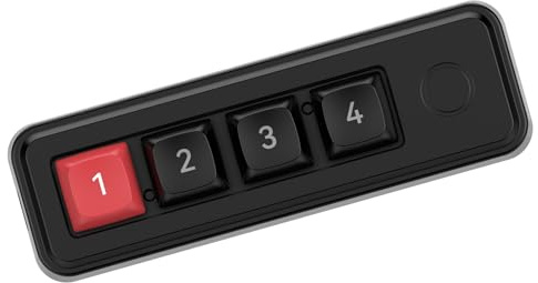 Ksikdeg Teclado mecánico pequeño de 4 teclas, programable, diseño de intercambio en caliente, doble puerto USB C con color