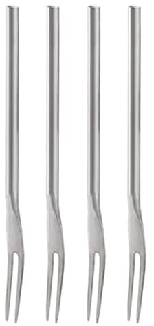 Lot de 4 fourchettes à fruits en acier inoxydable pour gâteaux, desserts, desserts, fourchettes de dégustation pour maison, anniversaire, fête de mariage, apéritif