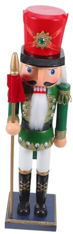 Gatuida Adornos de Cascanueces Soldado Tradicional de Madera Decoración Navideña para Mesa y Fiesta Adornos de Cascanueces de Madera para Encimeras
