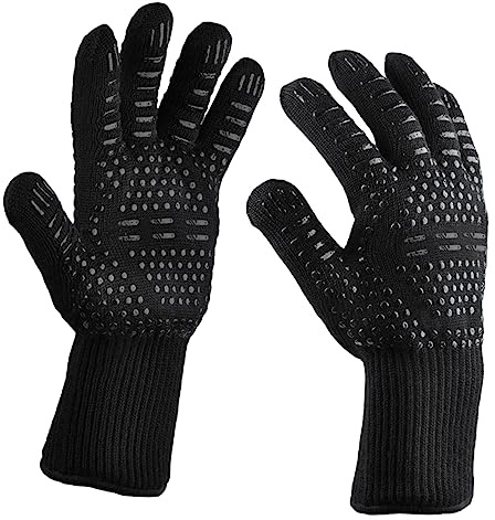 ORFOFE 2 pièces de Cuisine Noirs Résistants Chaleur avec Isolation Thermique Antidérapante pour Barbecue et Usage Polyvalent Lot