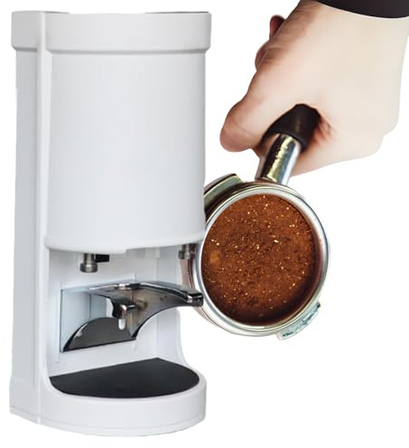 XEEAOFE Tasseur à Café Électrique Automatique 58mm avec Plage de Pression Réglable de 5-30kg, Outil de Tasseur à Café Commercial Presse Plate en Acier Inoxydable pour Expresso White