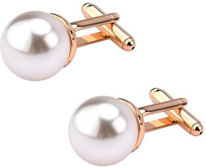 Pearl Cufflinks for Men Tuxedo Shirt Studs Pearl French Cuff Links for Men Wedding Birthday Valentine'S Day Gifts for Boyfriend Husband Best Friends