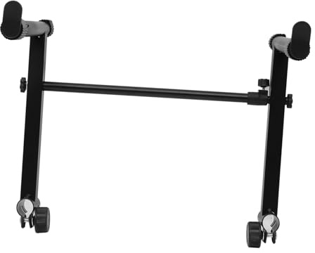 EPIGEIST Soporte para Teclado de Doble Negro Ajustable en Altura, Soporte Práctico Plegable Patas Antideslizantes para Piano Digital, Adecuado para Actuaciones y Uso Doméstico