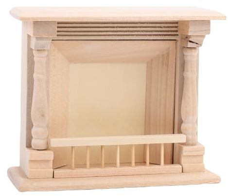 RiToEasysports Mini Cheminée, Kit de Cheminée en Bois pour Maison de Poupée, Petite Décoration d'intérieur à l'échelle 1:12 pour Les Amateurs de Bricolage et Les Collectionneurs