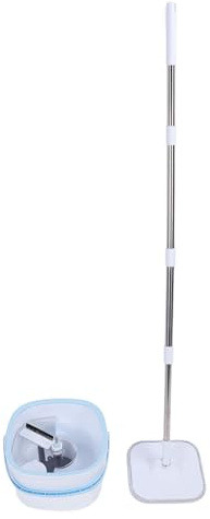 Generic Juego de Trapeador y Cubo, Trapeador Giratorio con de Agua Sucia Autoseparado Cuadrado para Limpieza Profunda de Pisos, Cabezal Giratorio 360 para Baldosas de Madera Dura,