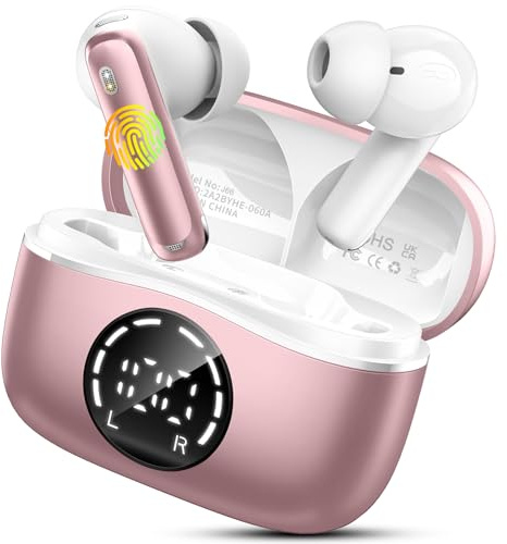 chalvh Bluetooth Kopfhörer, Kopfhörer Kabellos Bluetooth 5.4 Sport In Ear Kopfhörer mit 4 Mikrofon, 48 std Spielzeit, LED-Anzeige, ENC Lärmreduzierung, Tiefer Bass Ohrhörer für Arbeit und Studium