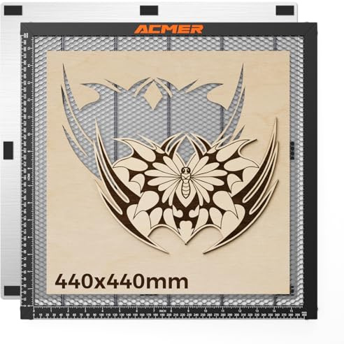 Acmer Table en nid d'abeille pour machine à graver laser, 440 x 440 mm, pour S2/P1 S PRO/Swift/T1, table de travail laser en nid d'abeille, protection de table avec plaque en aluminium, compatible