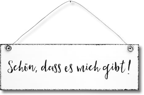 Schön, dass es mich gibt - Dekoschild Türschild Wandschild aus Holz 10x30cm - Holzdeko Holzbild Deko Schild