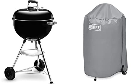 Weber 1231004 Bar-B-Kettle 47 cm + Grill-Abdeckhaube Holzkohlegrills mit einem Durchmesser von 47cm, grau