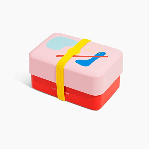 TAKENAKA POKETO x Limited Modèle limité, couleur piscine, parfait pour le déjeuner, fabriqué au Japon (boîte à bento POKETO (rose x rouge)