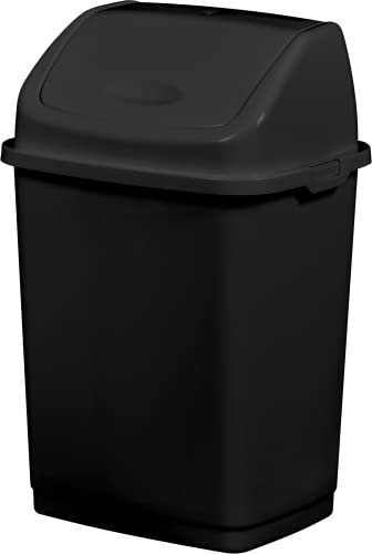 Poubelle plastique Clap Green à couvercle basculant - 10l - noir