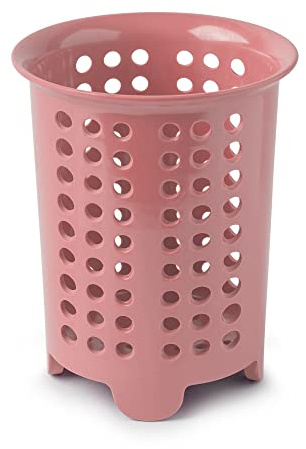 Zeal Melamine Cutlery Drainer Utensil Pot, Kitchen Sink Cutlery Organiser Drying Rack/Storage Sink Cady, Rose Pink