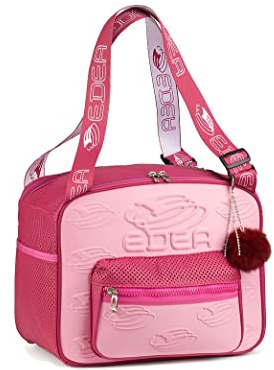 Edea Borsa a cubo per pattini, colore fucsia, combinazione di poliestere duro morbido e goffrato, tasche multiple, fondo rivettato, maniglie regolabili