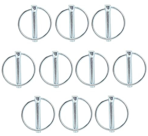 Schnellspannstift, 10 Stück Pin Ring Clips Kohlenstoffstahl Ringstift Ring Clips Klemmgestänge Sicherungsstift für Fahrrad, LKW, Bootsanhänger, Traktoren (8 mm x 45 mm) + Auto