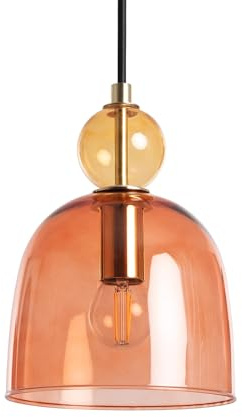 LEDKIA Lámpara Colgante Metal y Cristal Mono-Baudelaire Rojo | CasquilloE14