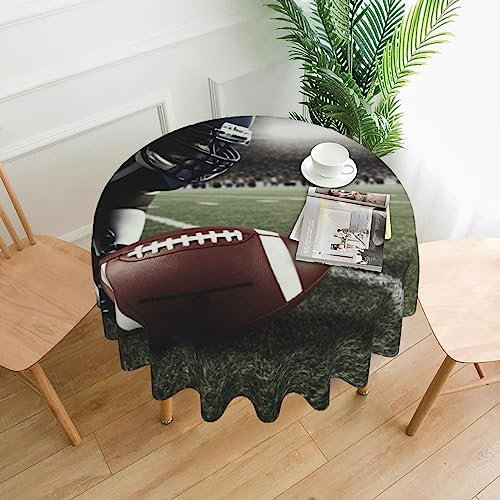 Runde Tischdecke, American Football-Tischdecke, waschbare Tischdecke für Picknick, Camping, Party, Essen, 152,4 cm