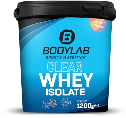 Bodylab24 Clear Whey Isolate Pink Grapefruit 1200g, Eiweiß-Shake aus bis zu 96% hochwertigem Molkenprotein-Isolat, erfrischend fruchtiger Drink, Whey Protein-Pulver kann den Muskelaufbau unterstützen