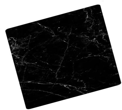 Deenz 60X52Cm Black Marbel Effcts Universal Hob Cover Plate Tempered Glass Worktop Saver Dishwasher Safe 5Mm All Types of Cookers (Hob Cover)