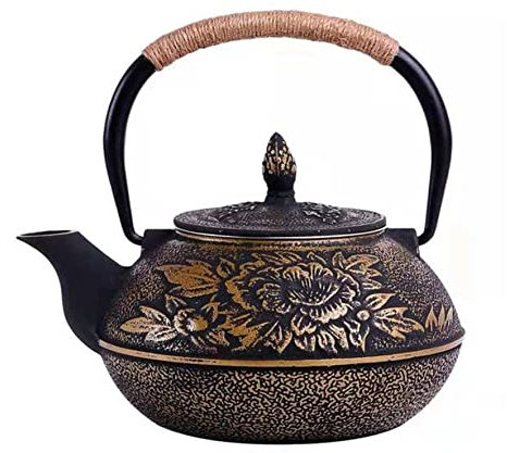 EMoLus Kettle 900ML cast iron teapot with stainless steel brewer filter plum cast iron teapot Kettles Electric