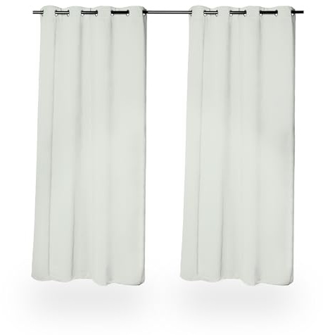 Relaxdays Vorhänge, 2er Set, HxB: 245x135 cm, Blickdicht, lichtundurchlässig, Verdunkelungsvorhänge, mit Ösen, grau