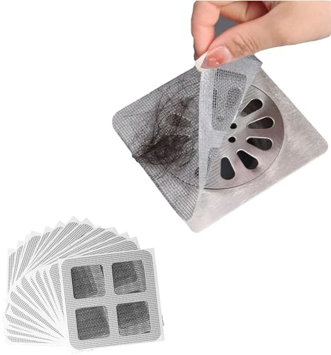 Set di 50 adesivi usa e getta, protezione per scarico filtro lavandino, cattura capelli doccia per tubi doccia e tubi doccia