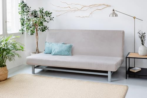 Bestcovers Sofa Überzug - NYHAMN und BEDDINGE Couch Überzug aus Samt und Plüsch - 3-Sitzer Dicker Stretchstoff Sofa Cover einfarbig rutschfestem elastisch passt auf Klappsofa für IKEA
