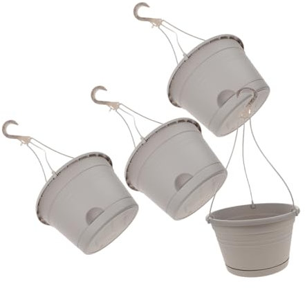 GAROZATION 4pièces Pots De Fleurs Suspendus Plastique avec pour Balcon Et Jardin Pots De Plantes Décoratifs Muraux pour Intérieur Et Extérieur