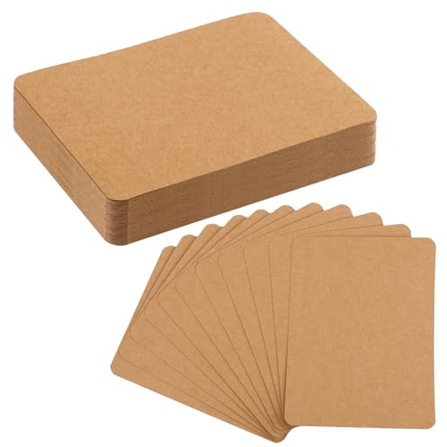 60 Stück A6 Kraftpapier Karten,250g/m² Postkarten Blanko,Druckbar | 10.8 X 14.5 CM Karteikarten zum Selbstgestalten für DIY Kreative Craft Hochzeitskarte Grußkarten Braun