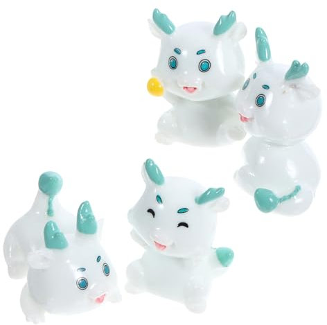 JOINPAYA Drachenfiguren 4 Stück Harz-drachenstatuen Mini-Drachen-Ornamente Für Die Neujahrsdekoration Auf Dem Schreibtisch