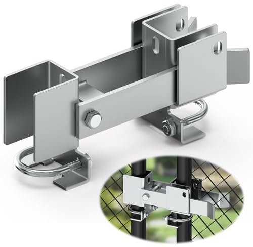 Chain Link Fence Double Gate Latch Strong Arm Double Gate Latch | for 2 Gate Frame Chain Link Fence Residential Gate Latch for Metal Gate