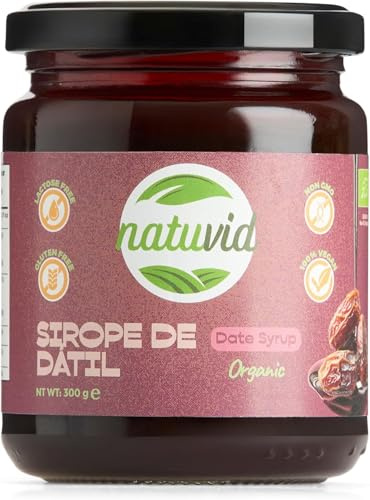 Natuvid | Sirope de Dátil BIO 300g | Endulzante Natural Orgánico | Sin Azúcar Añadido | Vegano | Sin Gluten y Sin Lactosa | Ideal para Repostería, Batidos, Yogures y Desayunos