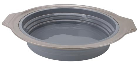Tangxi Kuchenform, Antihaft-Presstyp, Faltbare Runde Silikon-Kuchenform mit Schnellverschluss für Schichtkuchen (GRAY)