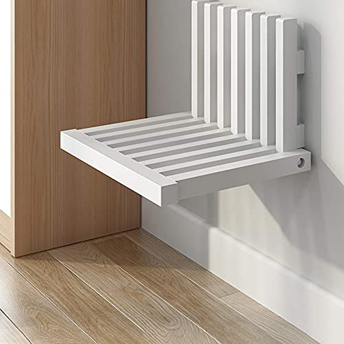 Sedile pieghevole in legno da doccia per bagno a parete sgabello invisibile sedia per ingresso domestico colore bianco